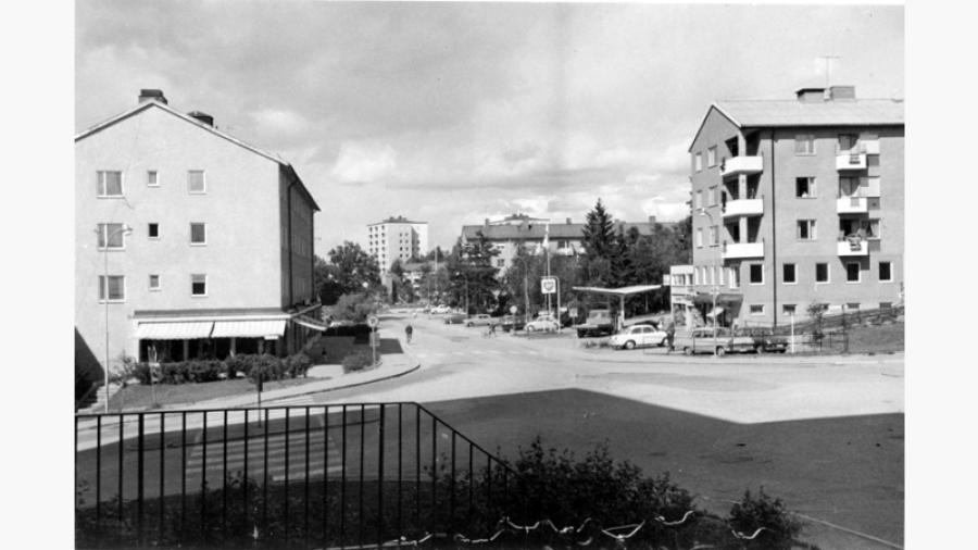 Jakobsberg. Hammarområdet. Korsningen Vasavägen - Frihetsvägen mot Kristinavägen. Fotoår: 1965, Fotograf: Lars Gustafsson j:r